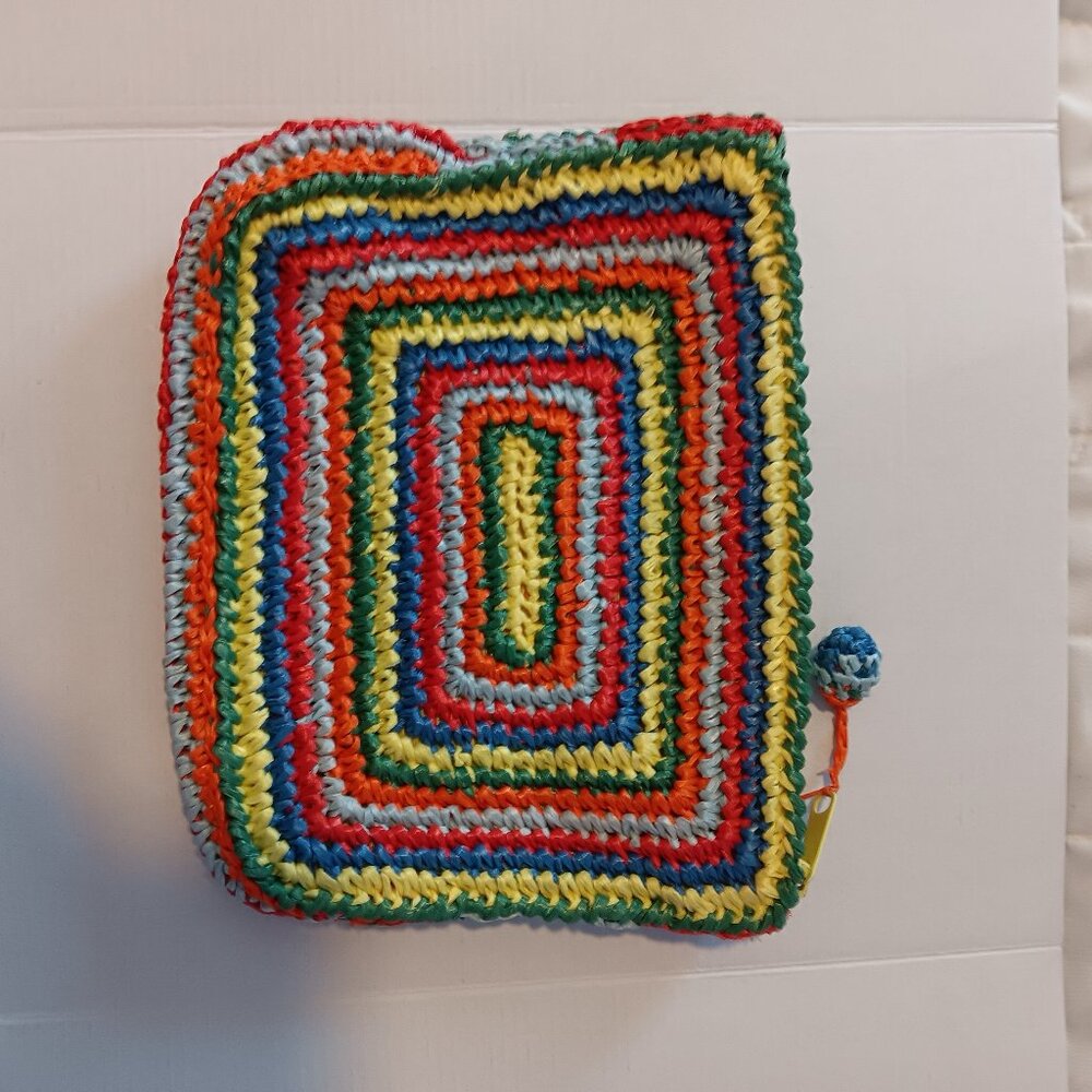 VINTAGE 1970'S CLOVIS  RUFFIN STRAW CLUTCH BAG